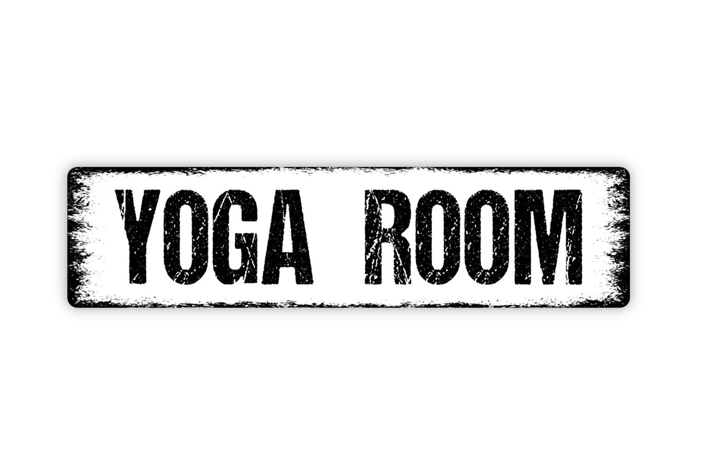 Yoga Room Sign - Yoga Studio Gym Fitness Workout Rustic Street Metal Sign or Door Name Plate Plaque