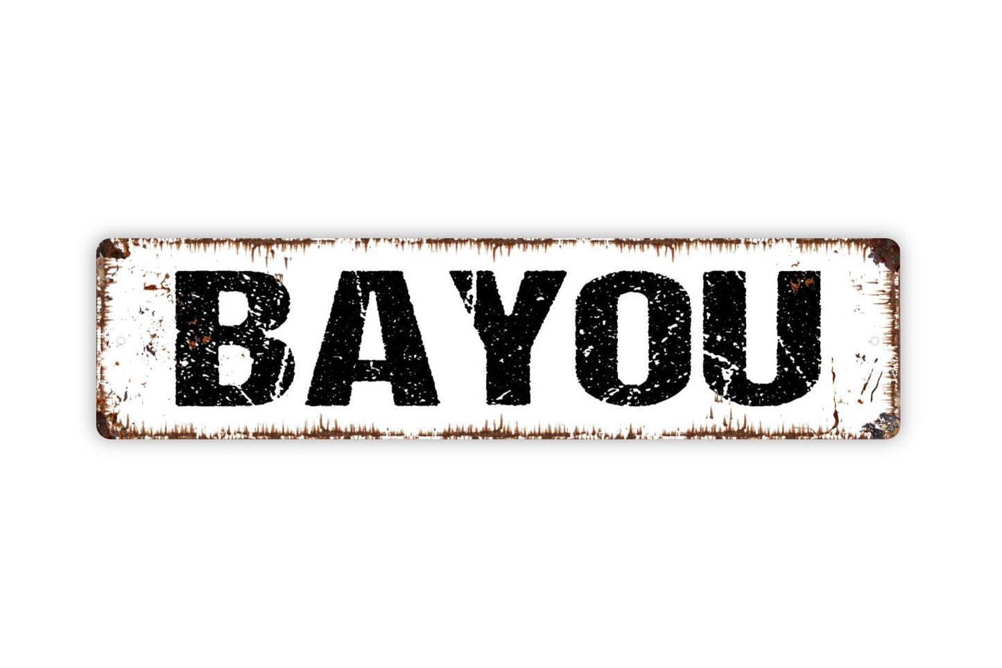 Bayou Sign - Marsh Land Swamp Lake River Marshy Outlet Rustic Street Metal Sign or Door Name Plate Plaque