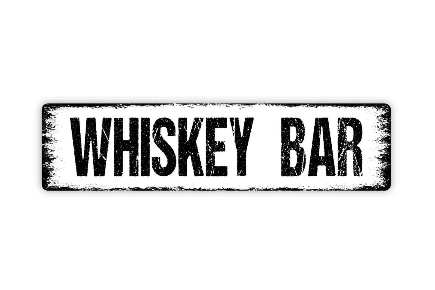 Whiskey Bar Sign - Metal Rustic Street Sign or Door Name Plate Plaque