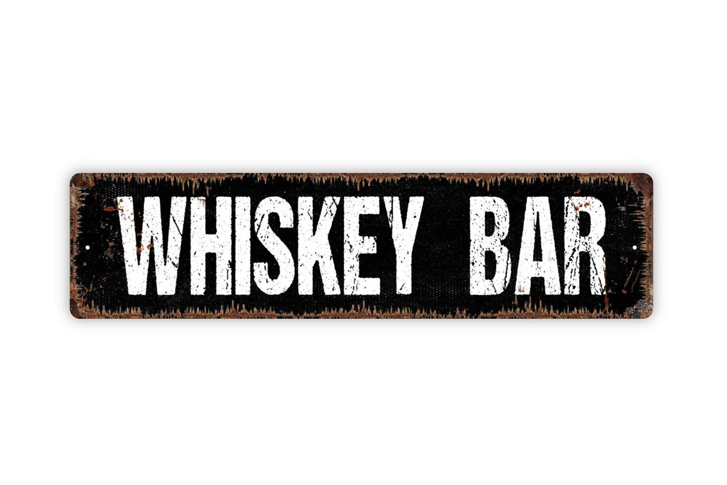 Whiskey Bar Sign - Metal Rustic Street Sign or Door Name Plate Plaque