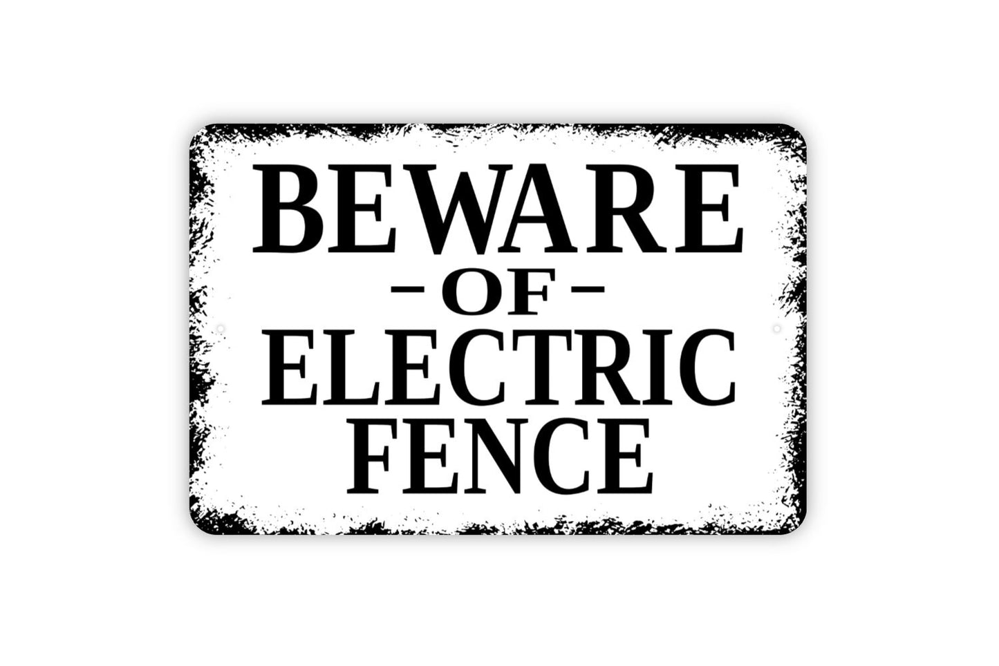 Beware of Electric Fence Sign - Warning Metal Indoor or Outdoor Wall Art