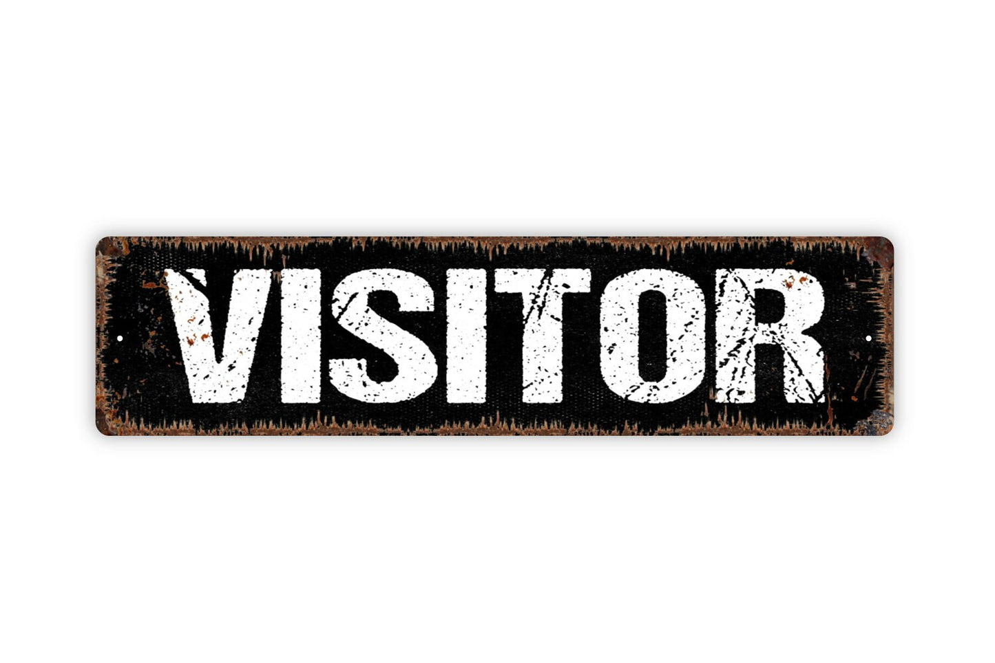 Visitor Sign - Welcome To Our Sports Theme Ballfield Stadium Home Team Rustic Street Metal Sign or Door Name Plate Plaque