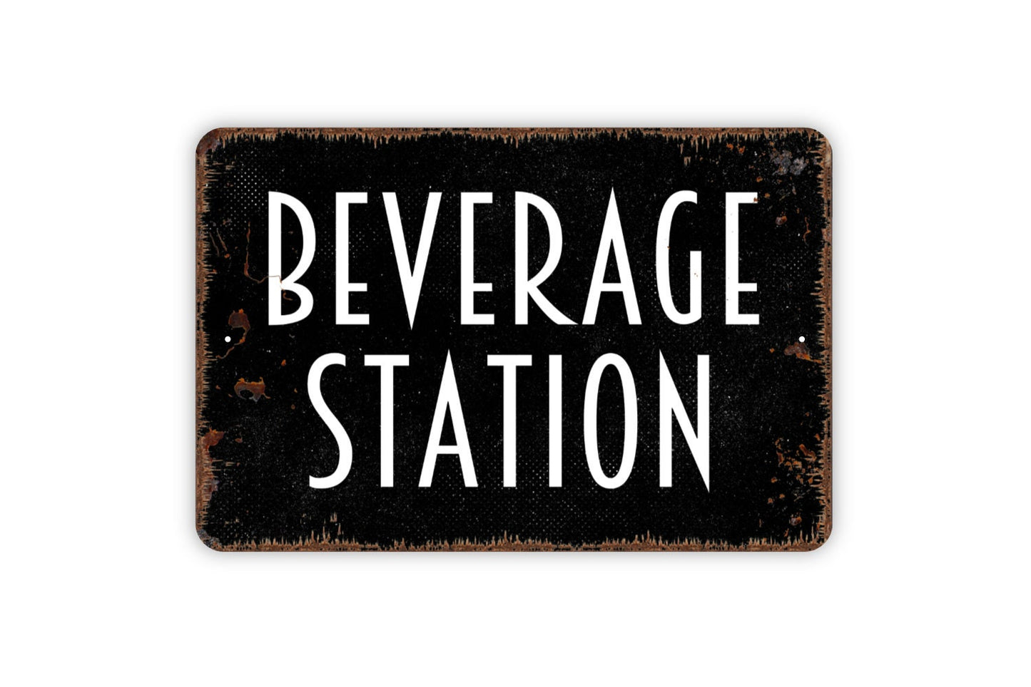 Beverage Station Sign - Metal Indoor or Outdoor Wall Art