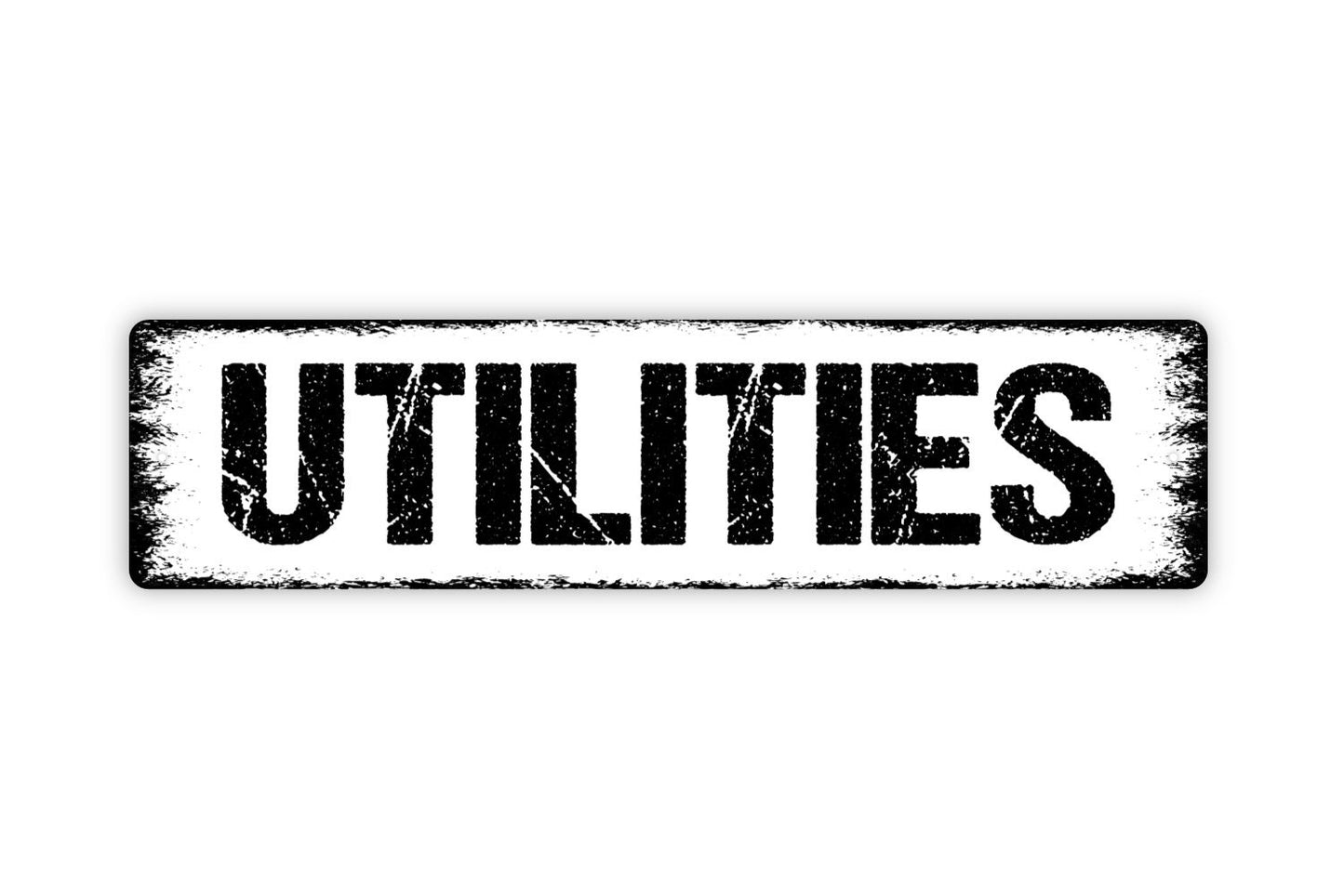 Utilities Sign - Electrical Water Sewer Rental Property Hotel Motel Bed And Breakfast Rustic Street Metal Sign or Door Name Plate Plaque