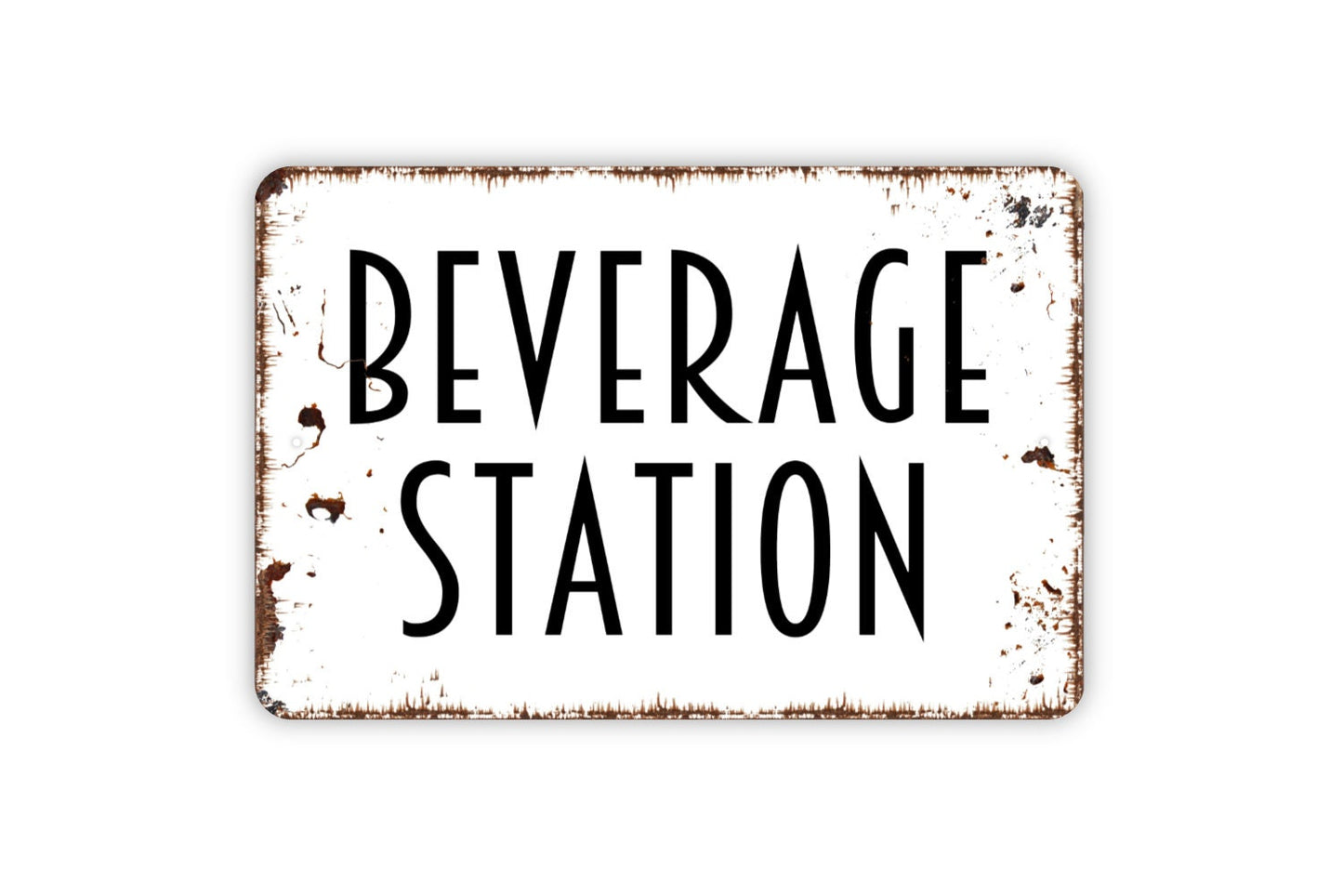 Beverage Station Sign - Metal Indoor or Outdoor Wall Art