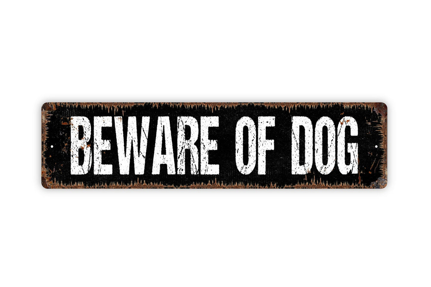 Beware of Dog Sign - Rustic Metal Street Sign or Door Name Plate Plaque