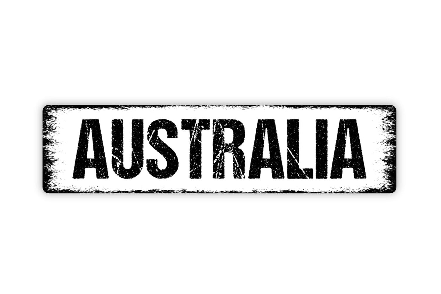 Australia Sign - Land Down Under Welcome Rustic Street Metal Sign or Door Name Plate Plaque