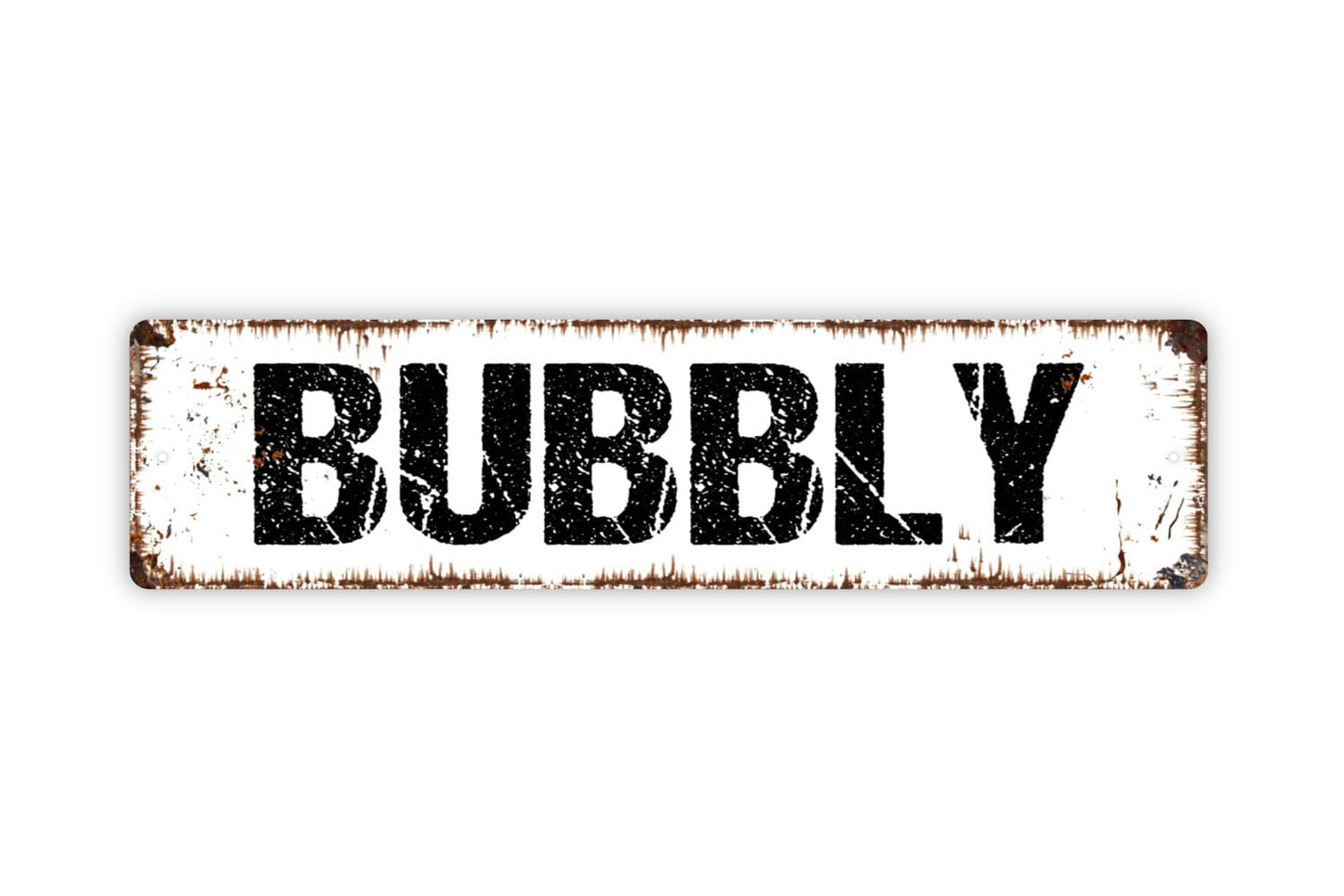 Bubbly Sign - Champagne Wine Winery Rustic Street Metal Sign or Door Name Plate Plaque