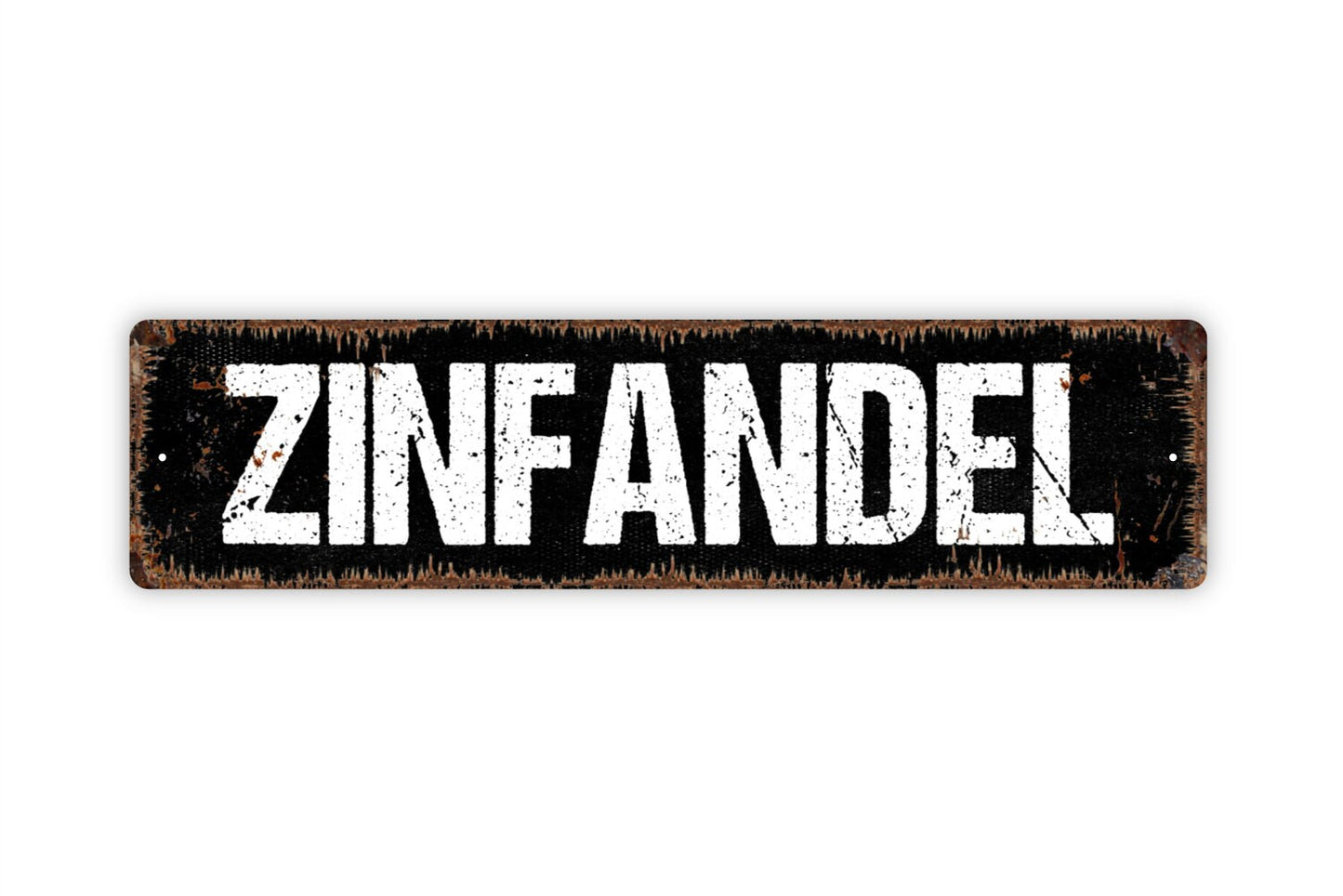 Zinfandel Sign - Berry Dark Fruit Wine Winery Rustic Street Metal Sign or Door Name Plate Plaque