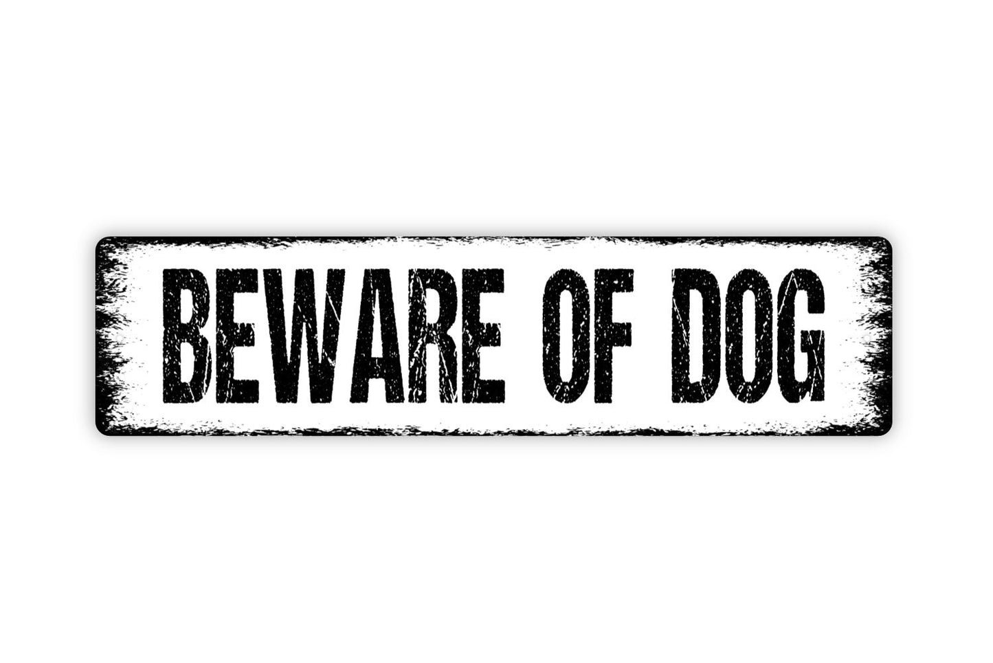 Beware of Dog Sign - Rustic Metal Street Sign or Door Name Plate Plaque