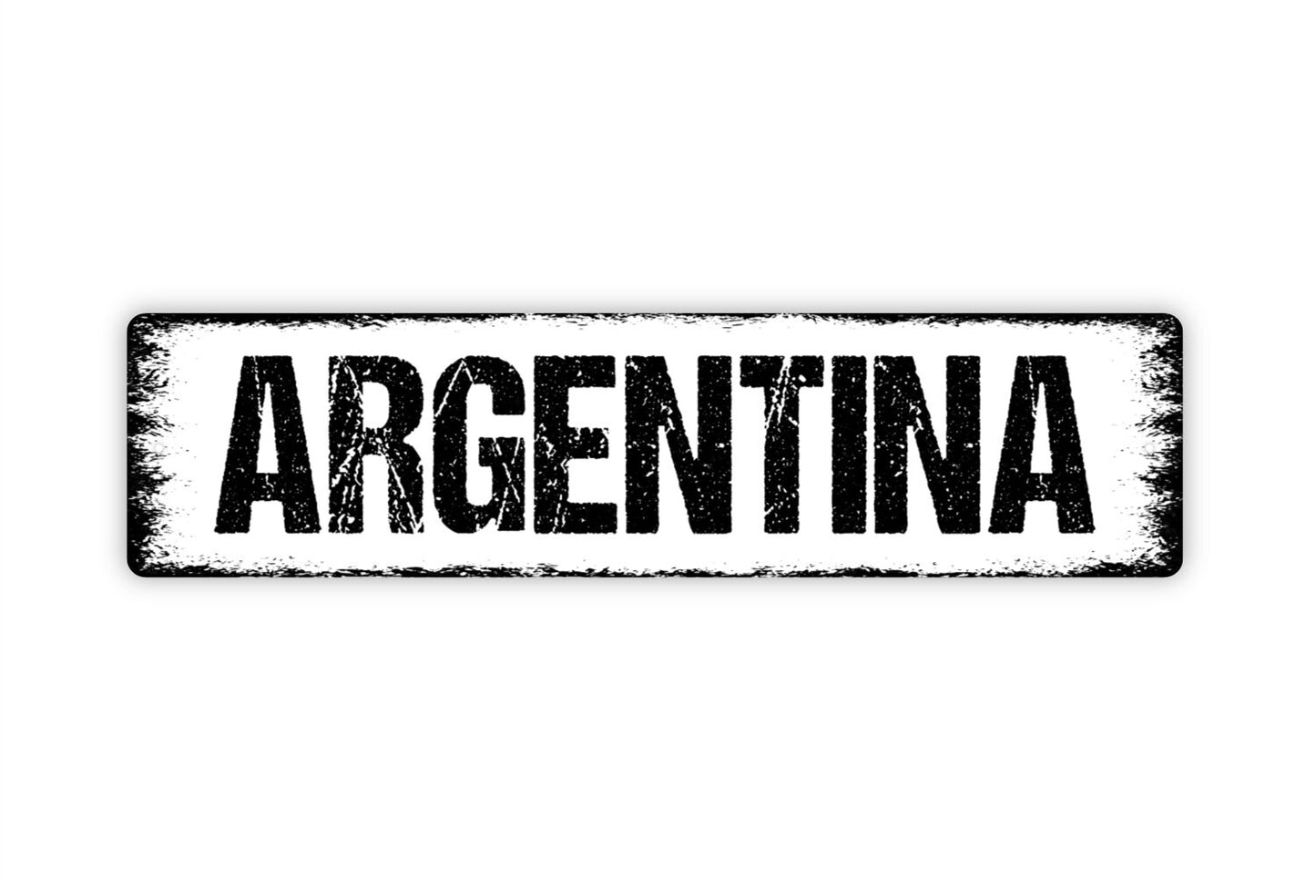 Argentina Sign - Welcome Rustic Street Metal Sign or Door Name Plate Plaque