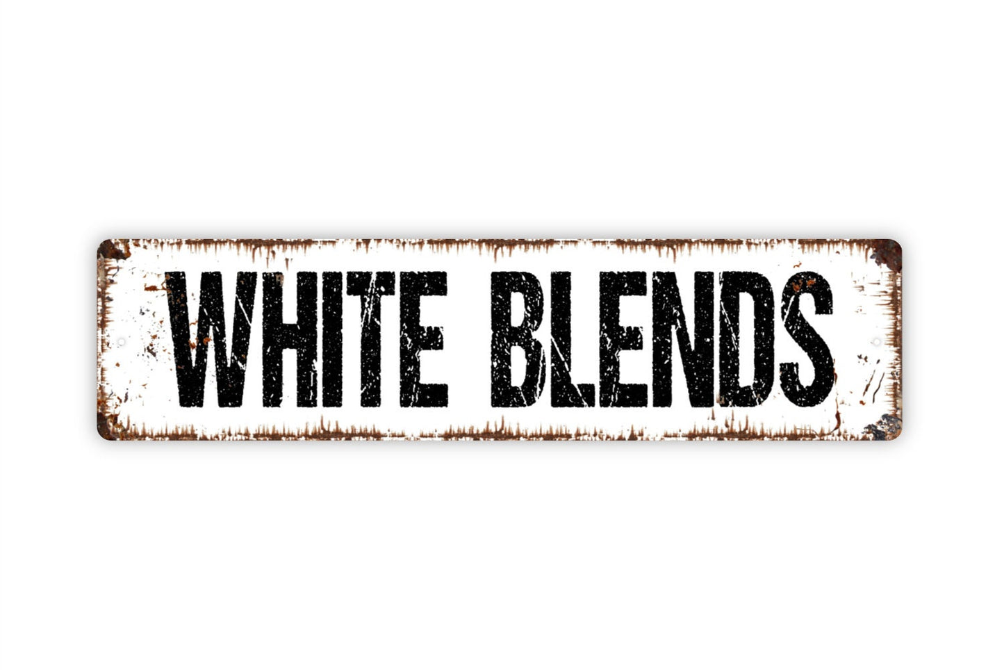 White Blends Sign - Wine Winery Rustic Street Metal Sign or Door Name Plate Plaque