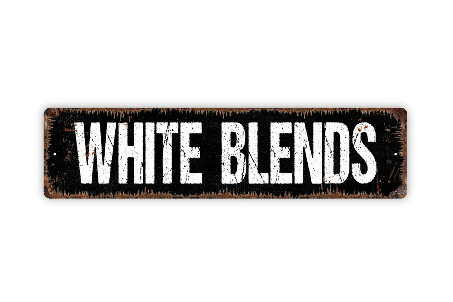 White Blends Sign - Wine Winery Rustic Street Metal Sign or Door Name Plate Plaque