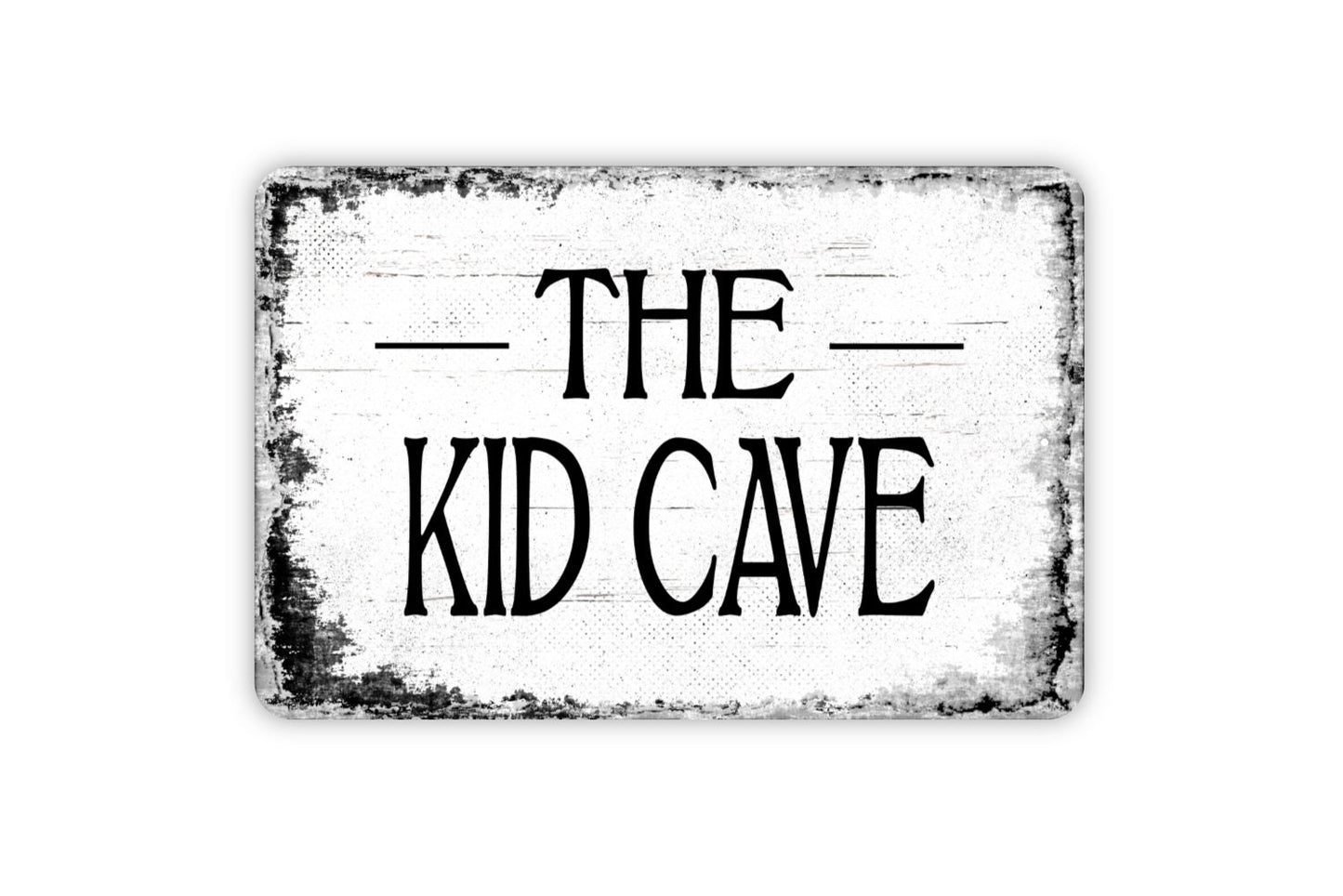 The Kid Cave Sign - Metal Wall Art - Distressed Street or Door Vintage Style Novelty Gift