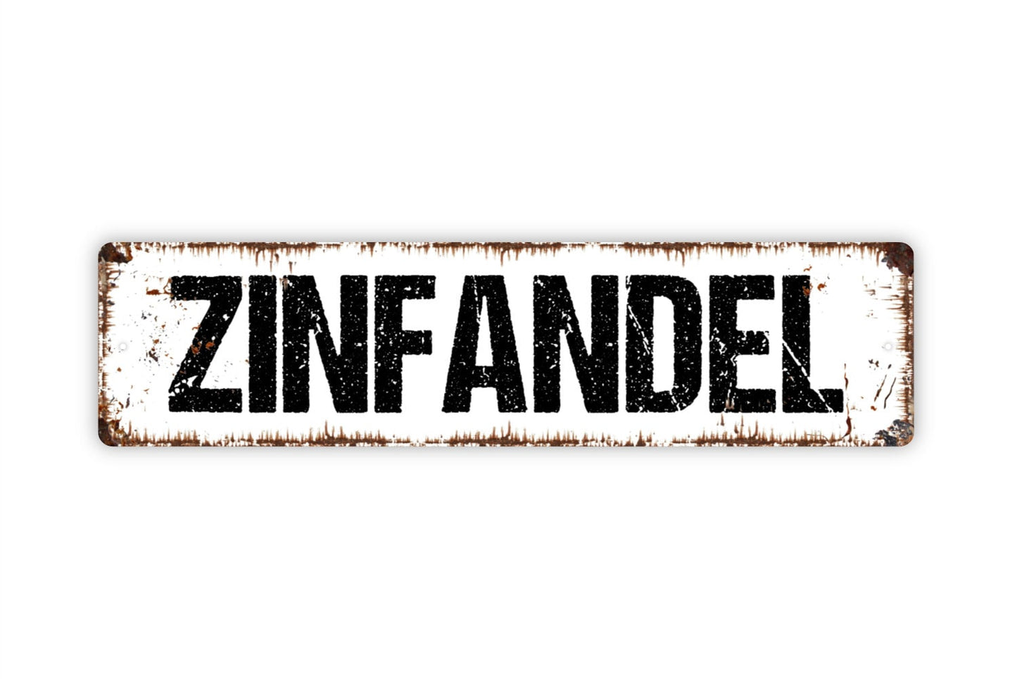 Zinfandel Sign - Berry Dark Fruit Wine Winery Rustic Street Metal Sign or Door Name Plate Plaque