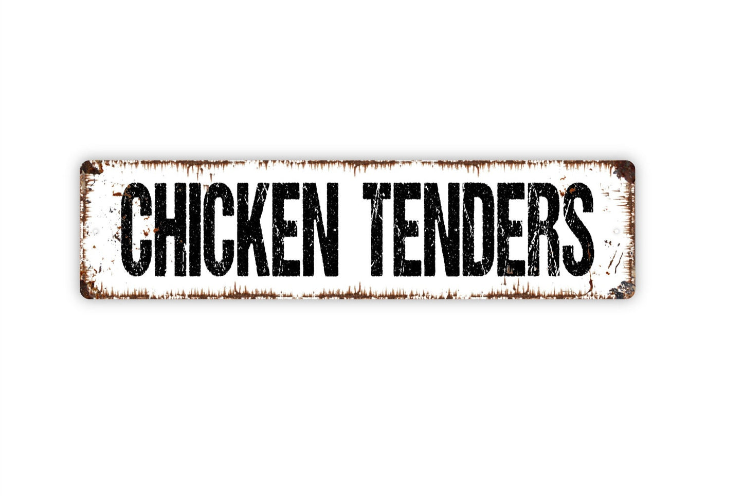 Chicken Tenders Sign - Chicken Coop Hen House Rustic Street Metal Sign or Door Name Plate Plaque