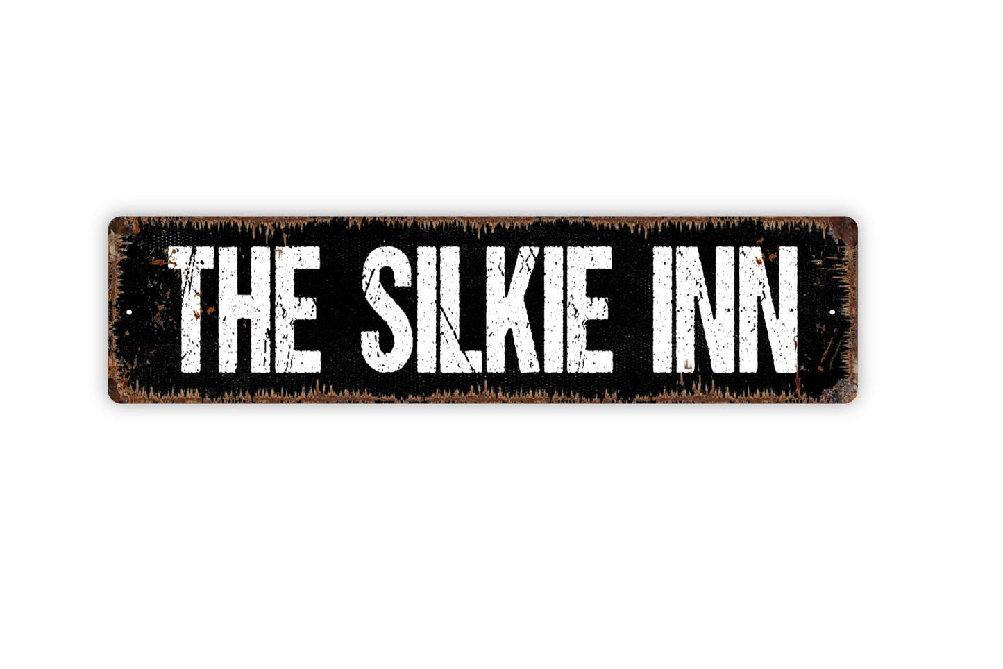 The Silkie Inn Sign - Hen House Chicken Coop Rooster Eggs Rustic Street Metal Sign or Door Name Plate Plaque