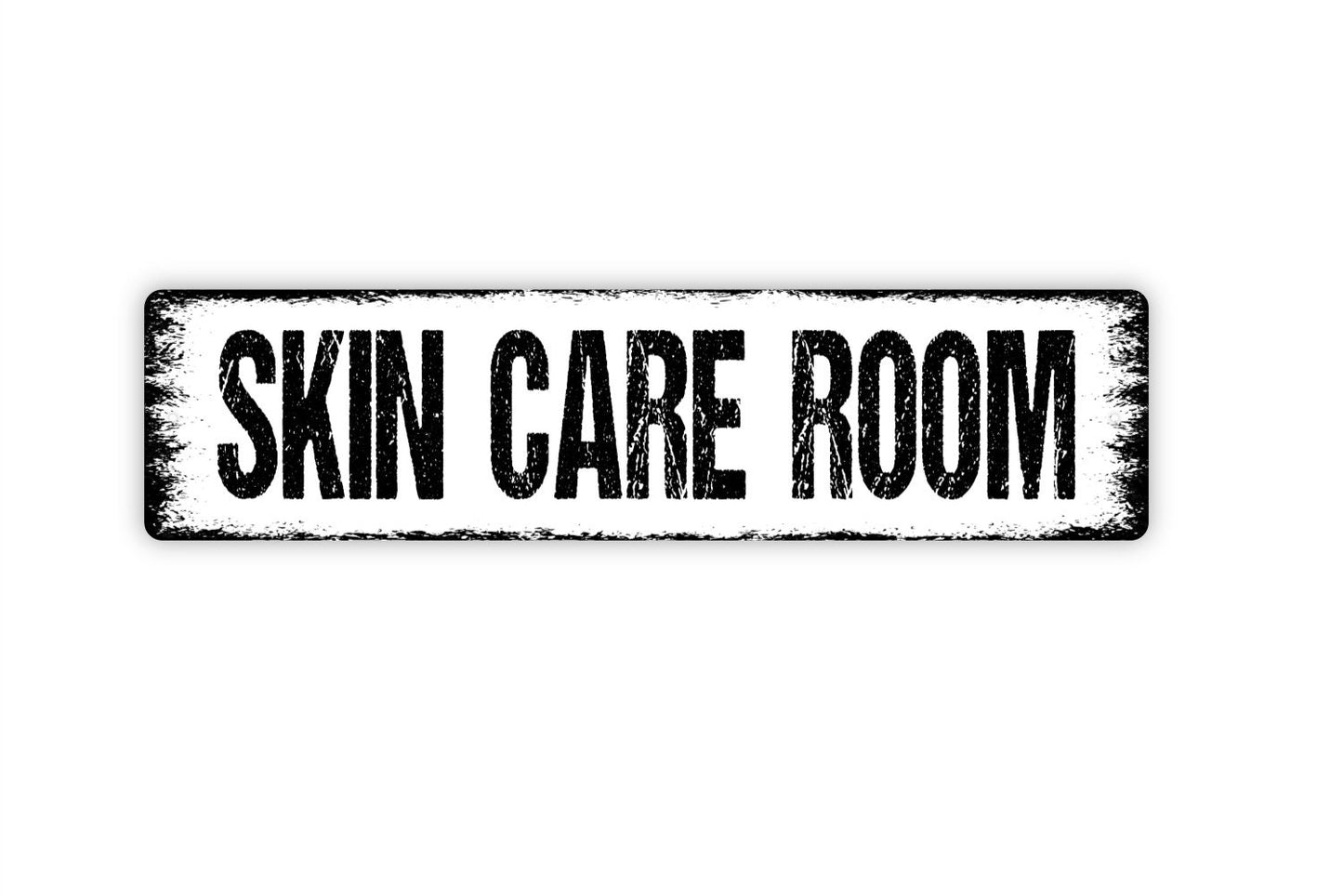 Skin Care Room Sign - Powder Room Salon Restroom Bathroom El Bano Rustic Street Metal Sign or Door Name Plate Plaque