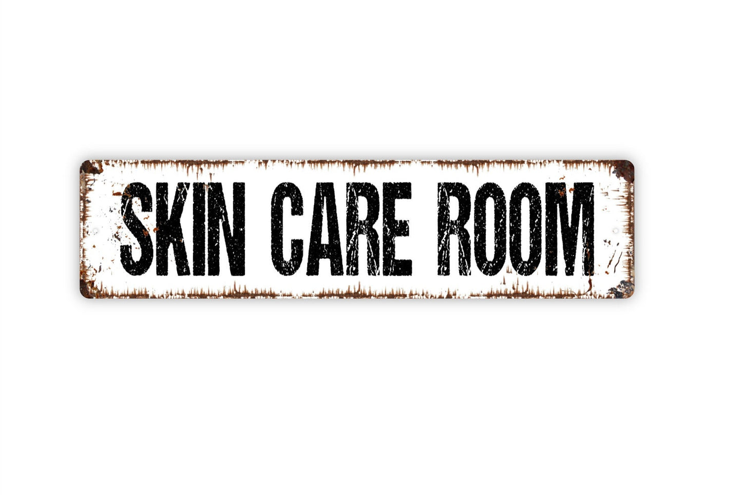 Skin Care Room Sign - Powder Room Salon Restroom Bathroom El Bano Rustic Street Metal Sign or Door Name Plate Plaque