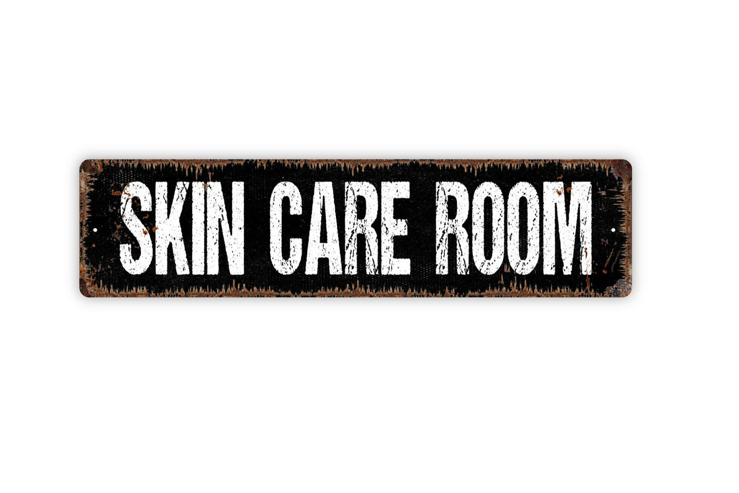 Skin Care Room Sign - Powder Room Salon Restroom Bathroom El Bano Rustic Street Metal Sign or Door Name Plate Plaque