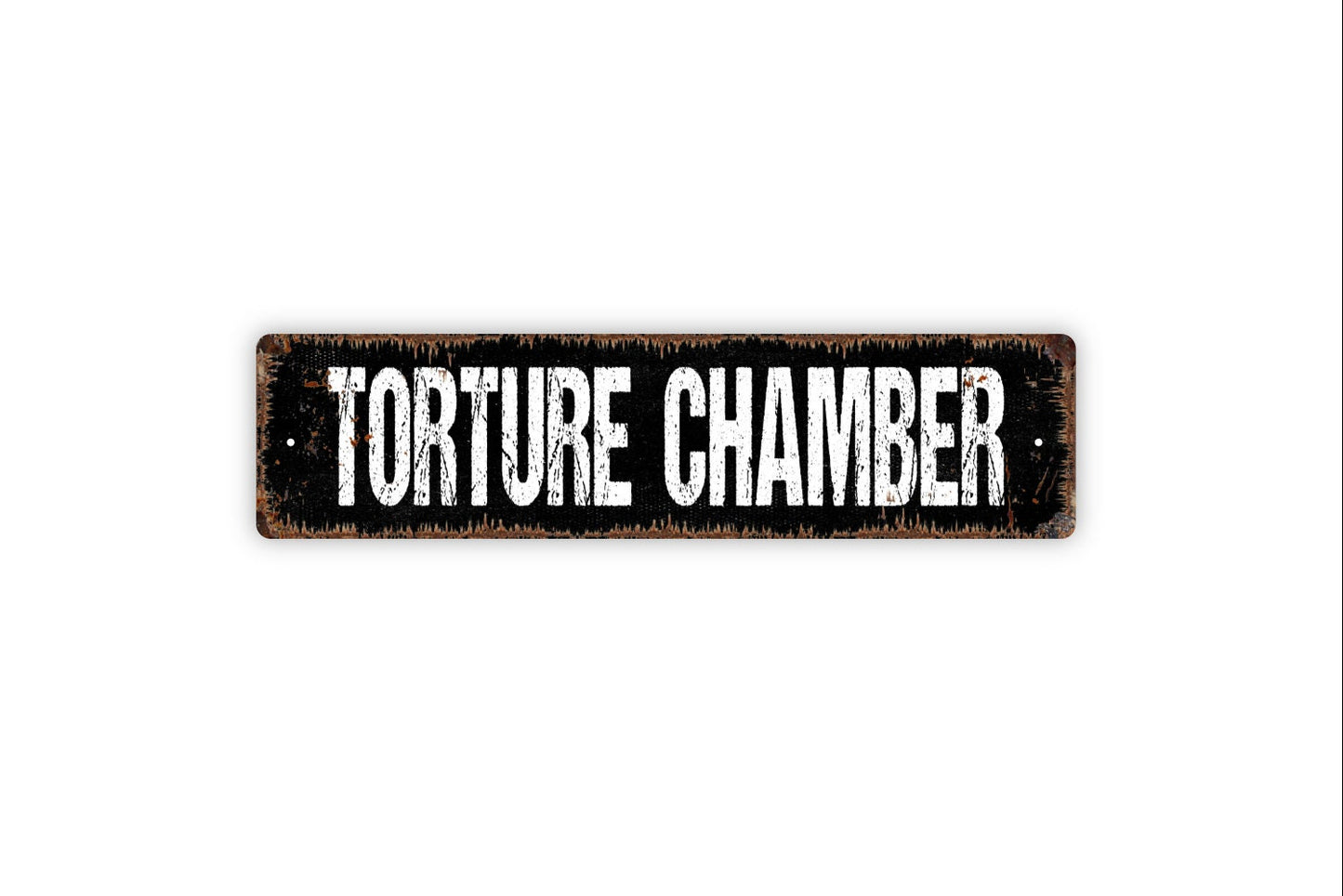 Torture Chamber Sign - Halloween Spooky Hospital Haunted House Rustic Street Metal Sign or Door Name Plate Plaque