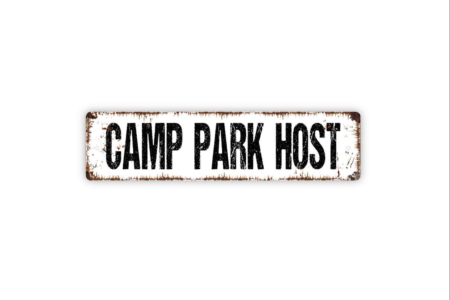 Camp Park Host Sign - Campground Travel Trailer RV Camper Camping Motor Coach Rustic Street Metal Sign or Door Name Plate Plaque