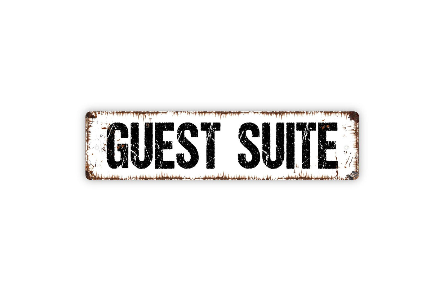 Guest Suite Sign - Bed And Breakfast Vacation Rental Welcome To Our Home Rustic Street Metal Sign or Door Name Plate Plaque