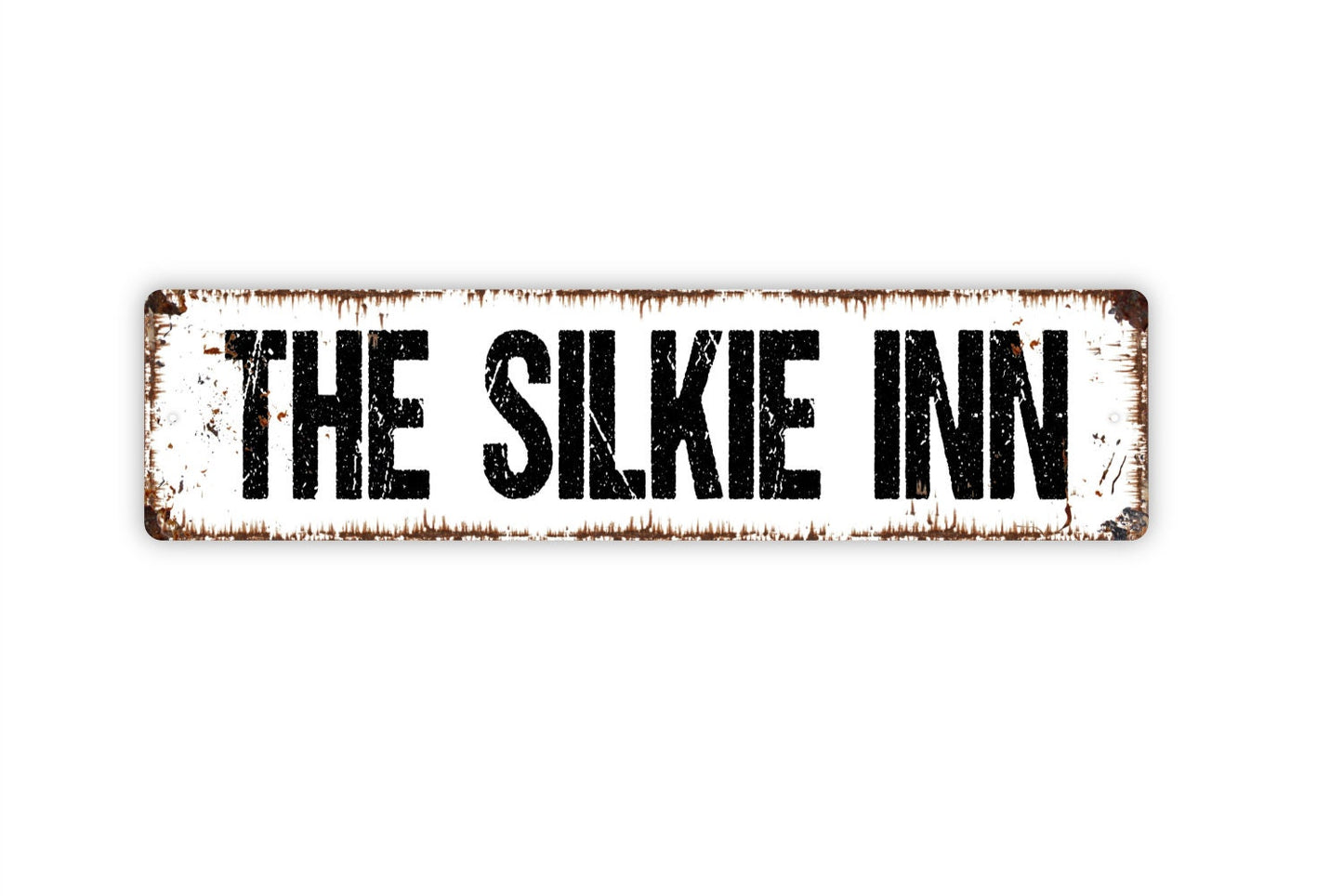 The Silkie Inn Sign - Hen House Chicken Coop Rooster Eggs Rustic Street Metal Sign or Door Name Plate Plaque