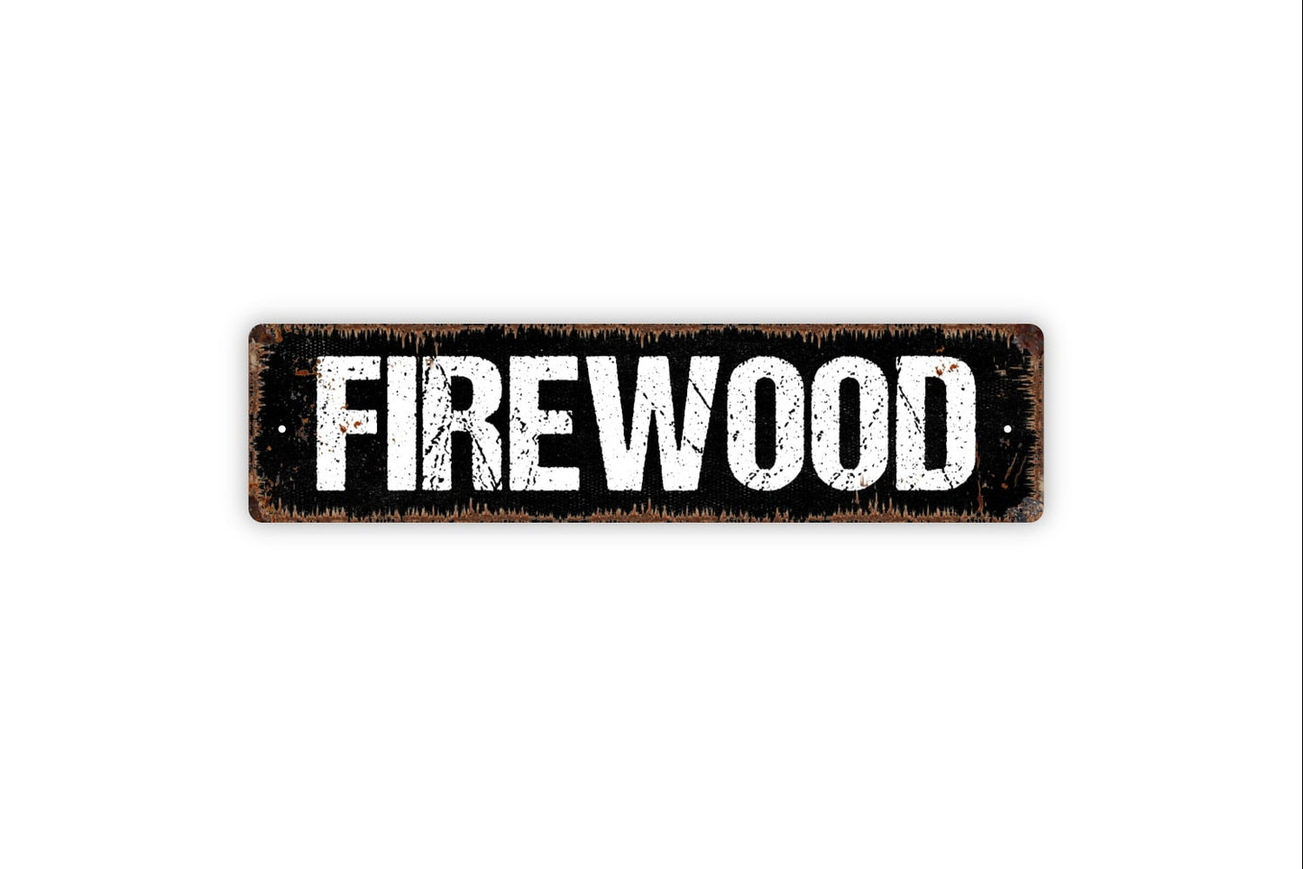 Firewood Sign - Campfire Fire Pit Camping Rustic Street Metal Sign or Door Name Plate Plaque