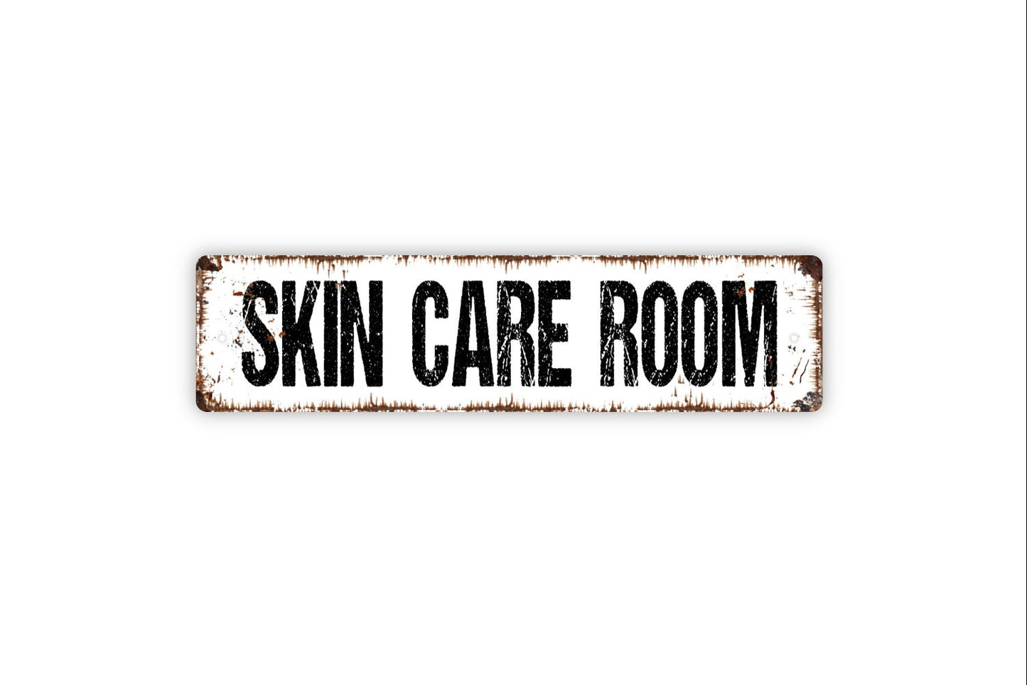 Skin Care Room Sign - Powder Room Salon Restroom Bathroom El Bano Rustic Street Metal Sign or Door Name Plate Plaque