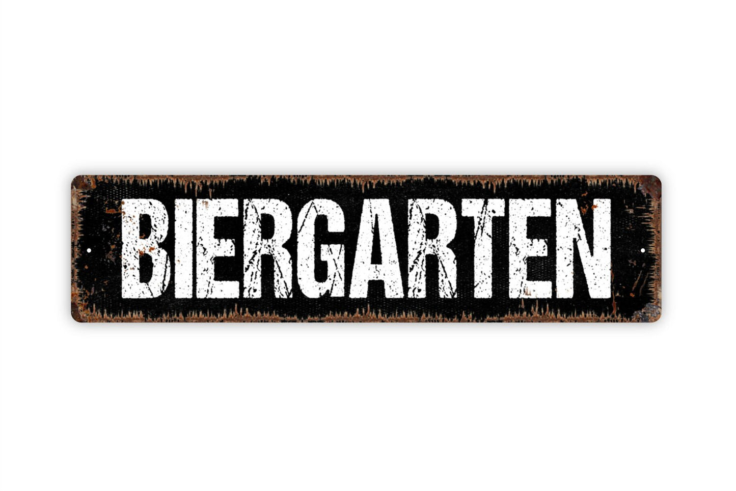 Biergarten Sign - Funny Pantry Kitchen Rustic Custom Metal Street Sign or Door Name Plate Plaque