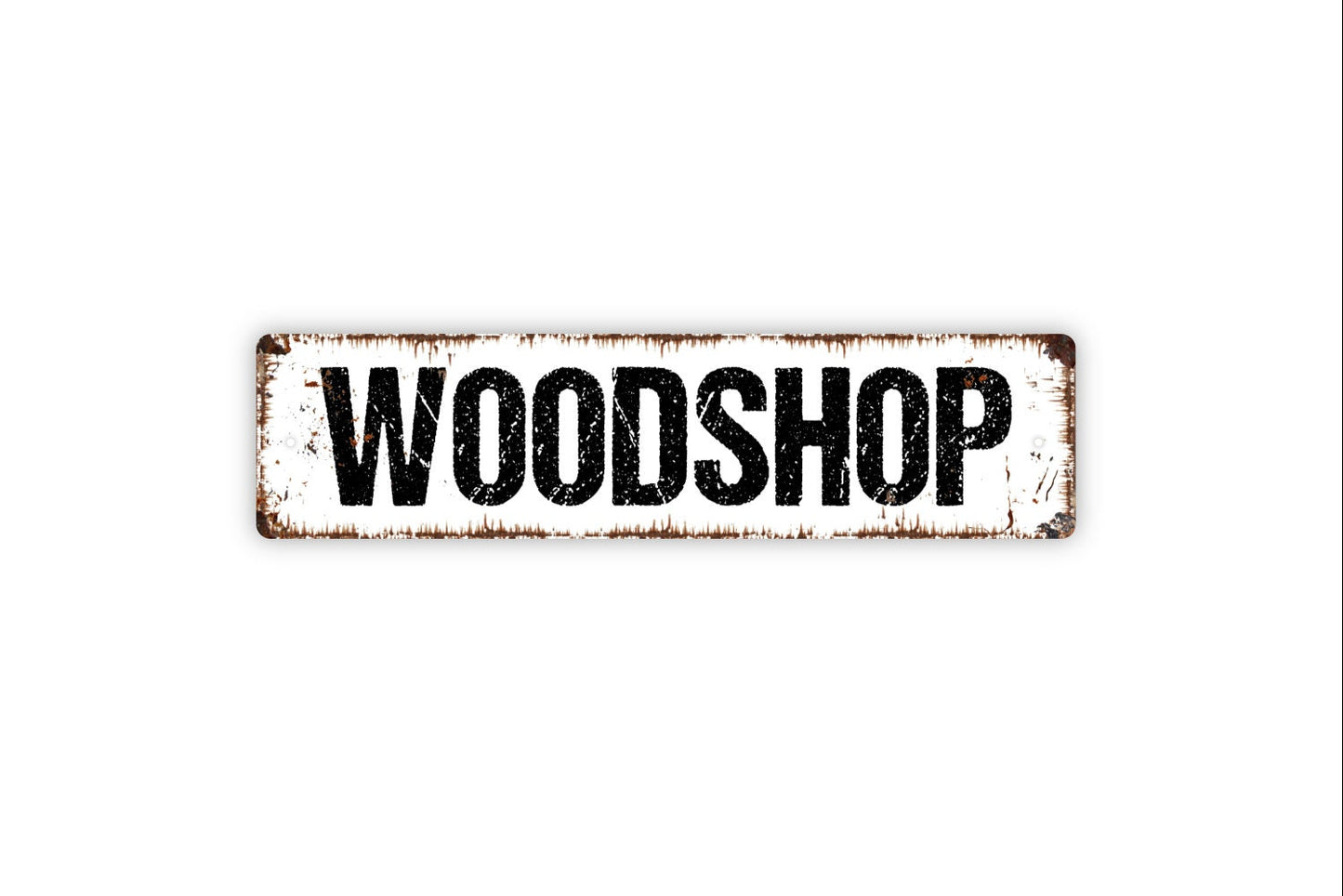 Woodshop Sign - Woodworking Hobby Garage Shop Carpentry Rustic Street Metal Sign or Door Name Plate Plaque