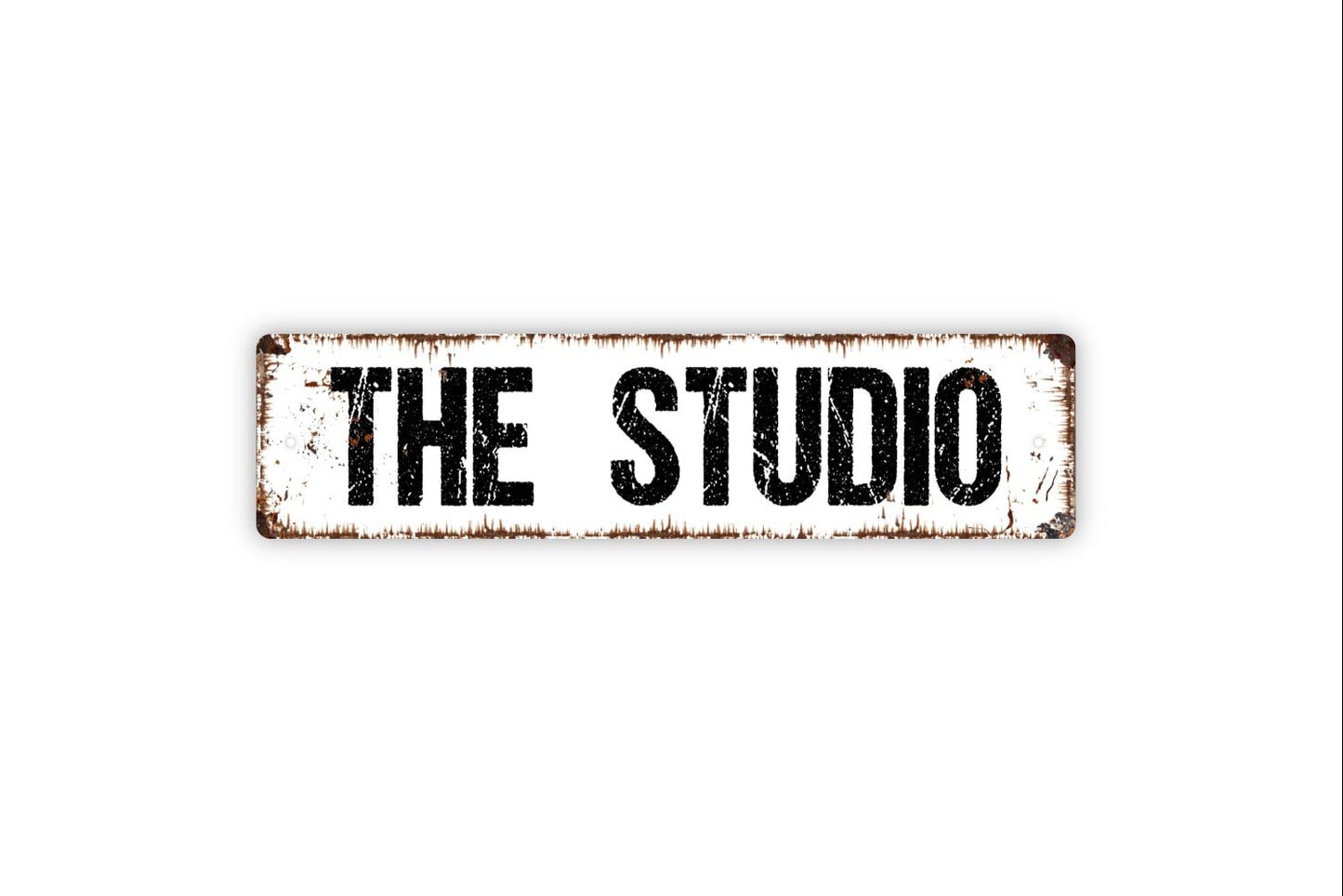 The Studio Sign, Custom Metal Sign, Rustic Street Sign or Door Name Plate Plaque