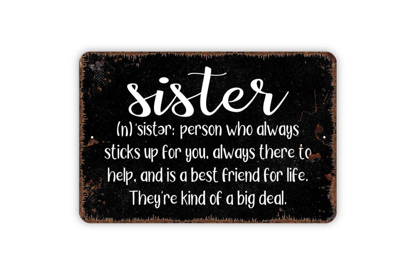 Sister Definition Sign - Funny Metal Sign, Farmhouse Wall Decor Modern Wall Metal Sign