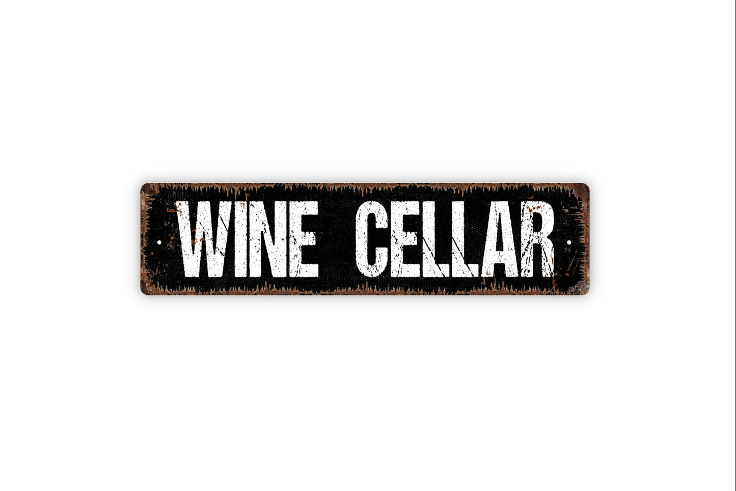 Wine Cellar Sign - Kitchen Pantry Winery Vineyard Cork Bottle Glass Rustic Street Metal Sign or Door Name Plate Plaque