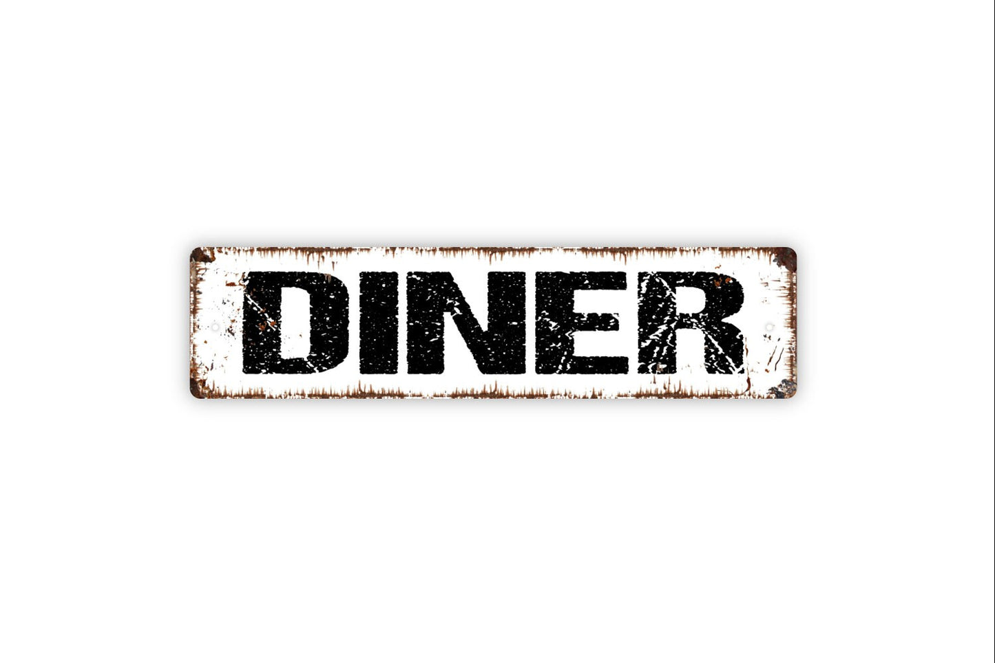 Diner Sign - Restaurant Cafe Kitchen Pantry Come Eat Farmhouse Style Rustic Street Metal Sign or Door Name Plate Plaque