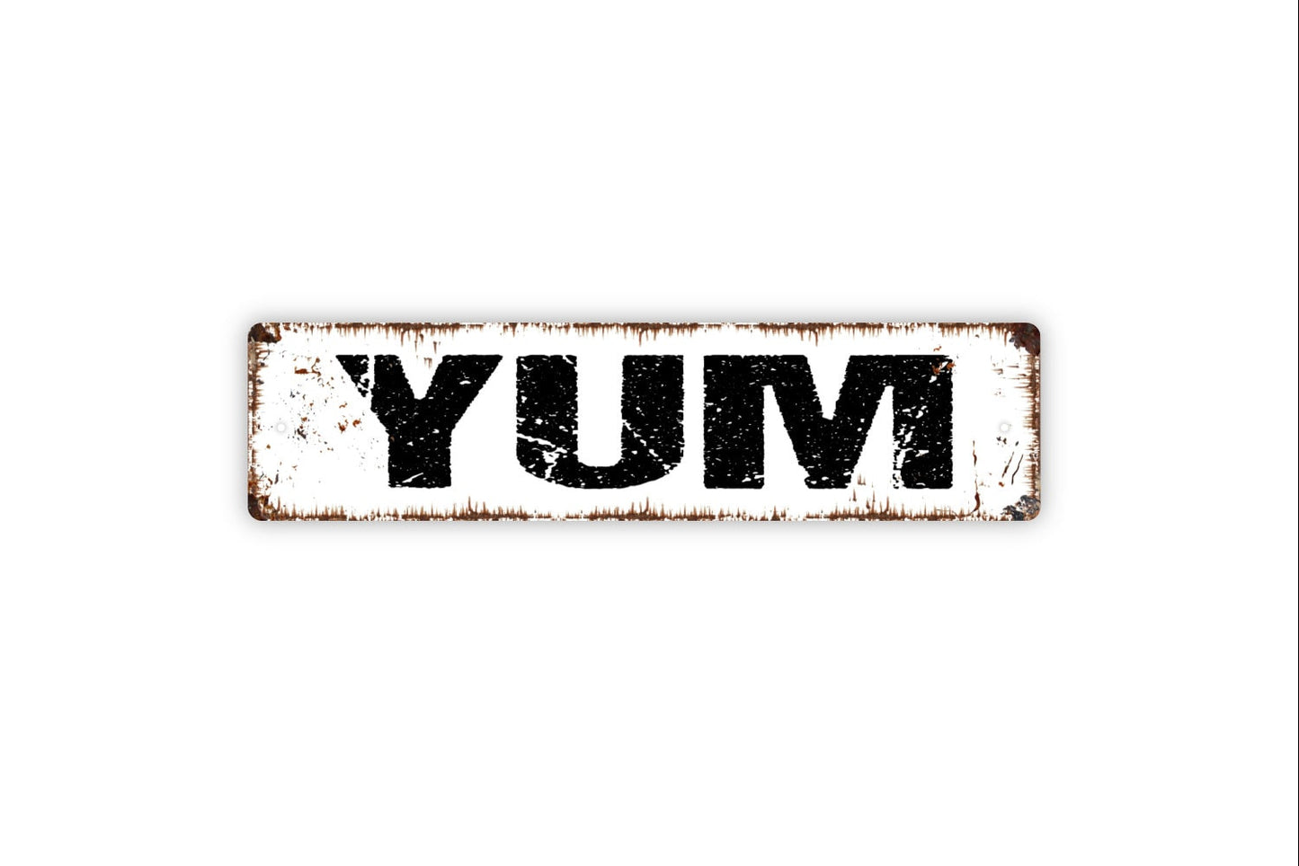 Yum Sign - Rustic Metal Street Sign or Door Name Plate Plaque