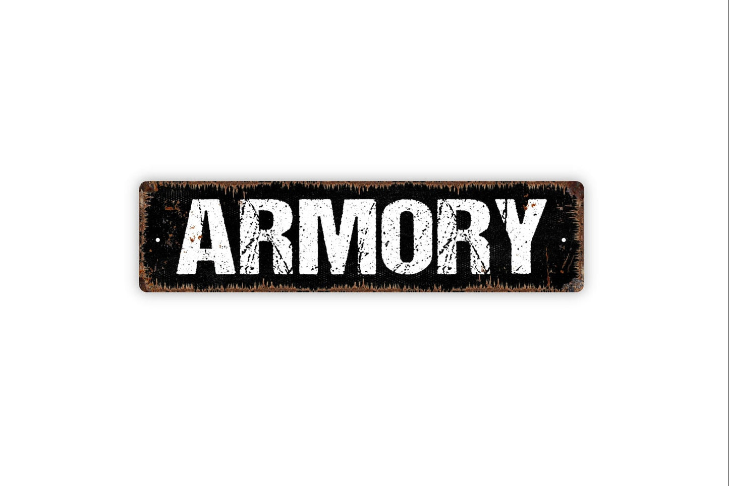 Armory Sign - Rustic Metal Street Sign or Door Name Plate Plaque