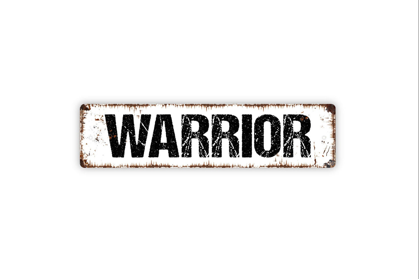 Warrior Sign - Prayer Warrior Man Of God War Room Pray Praise Corner Rustic Street Metal Sign or Door Name Plate Plaque