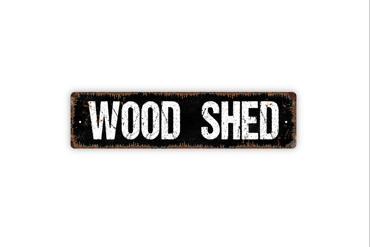 Wood Shed Sign - Firewood Workshop Garden Storage Hobby Room Rustic Street Metal Sign or Door Name Plate Plaque