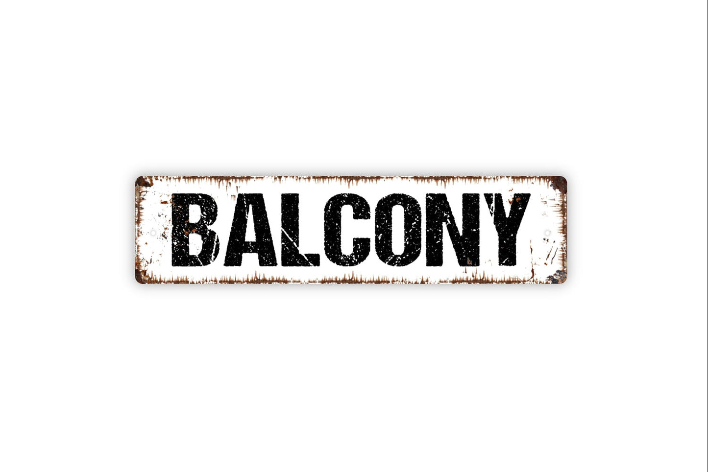 Balcony Metal Sign - Rustic Street Metal Sign or Door Name Plate Plaque