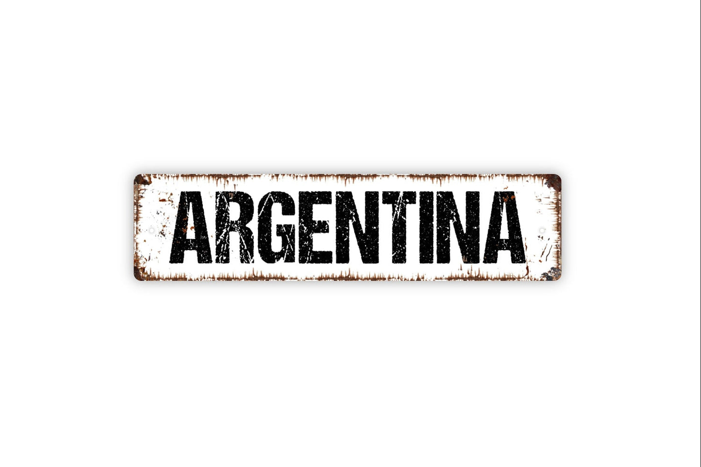 Argentina Sign - Welcome Rustic Street Metal Sign or Door Name Plate Plaque