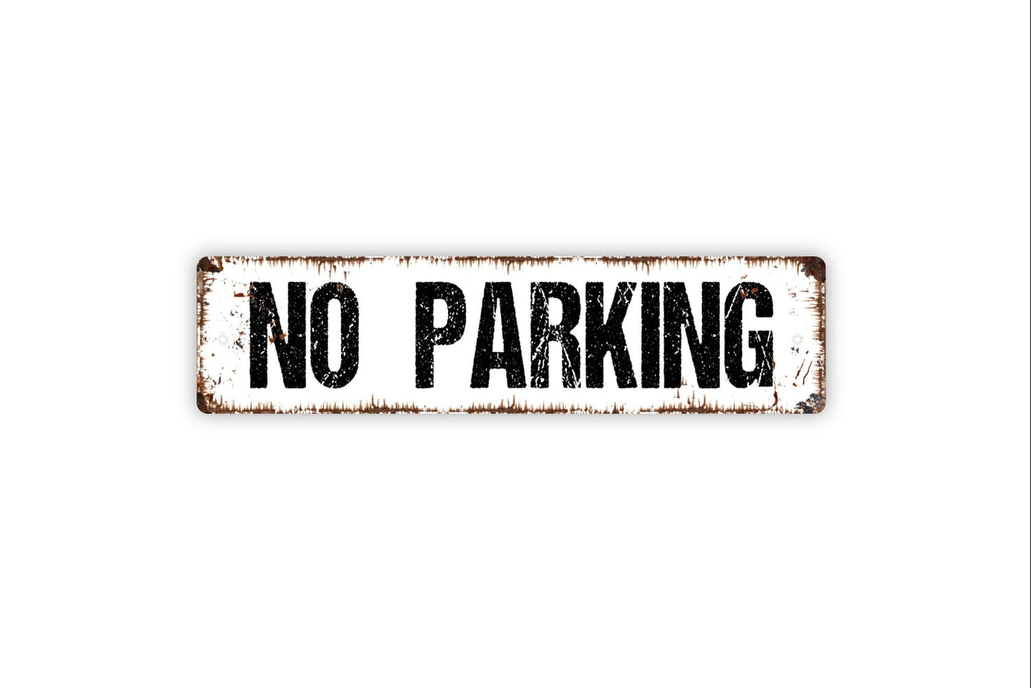 No Parking Sign - Do Not Block Private Property Rustic Street Metal Sign or Door Name Plate Plaque