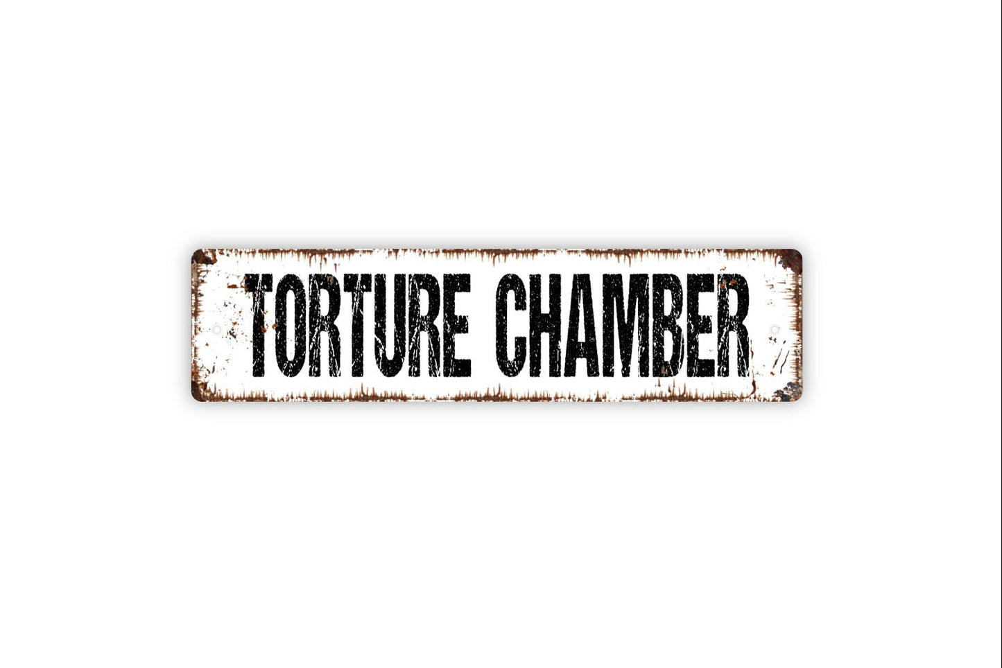 Torture Chamber Sign - Halloween Spooky Hospital Haunted House Rustic Street Metal Sign or Door Name Plate Plaque