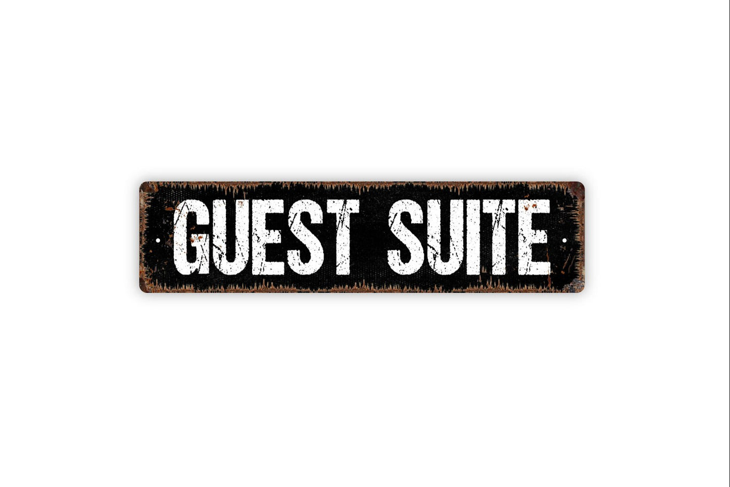 Guest Suite Sign - Bed And Breakfast Vacation Rental Welcome To Our Home Rustic Street Metal Sign or Door Name Plate Plaque