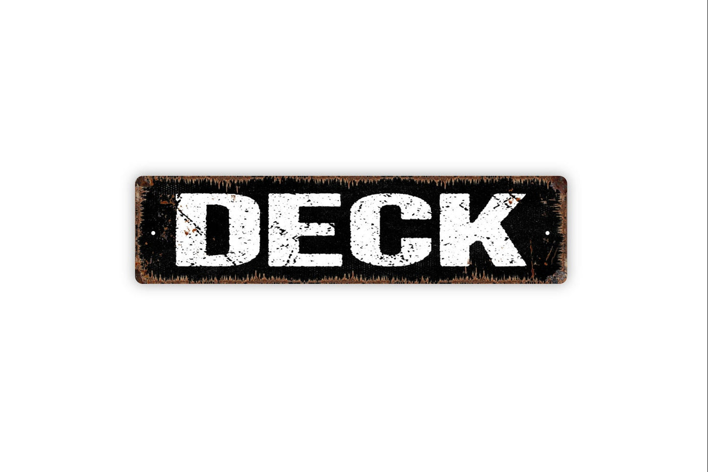 Deck Sign - Patio Lanai Backyard Paradise Porch Relax Therapy Rustic Street Metal Sign or Door Name Plate Plaque