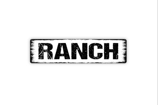 Ranch Metal Sign - Farm Farmhouse Rustic Street Metal Sign or Door Name Plate Plaque