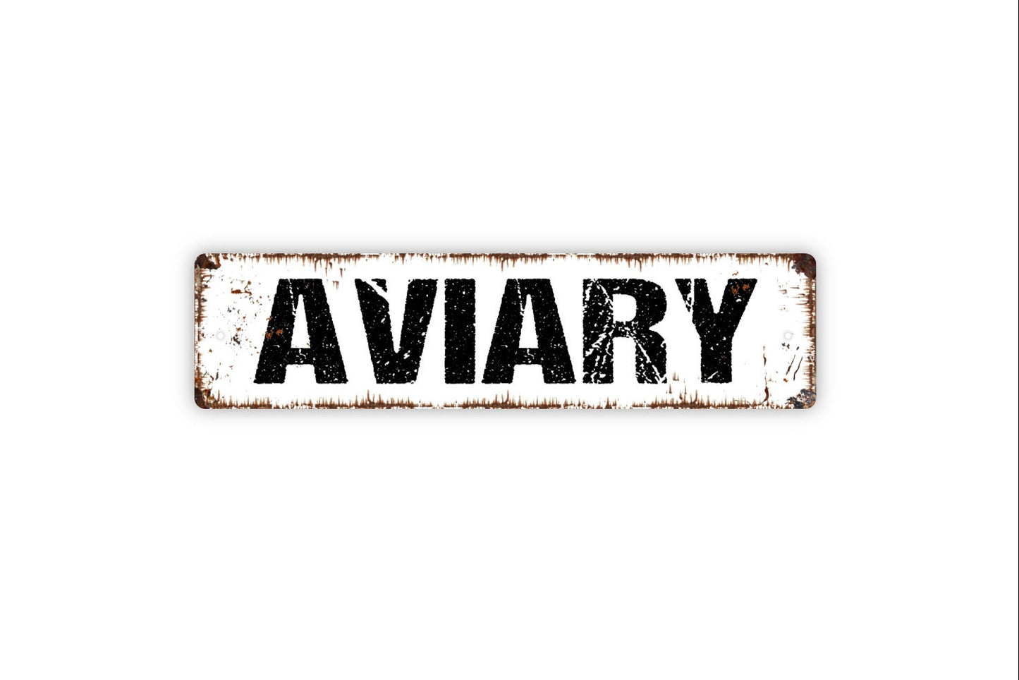 Aviary Sign - Bird Watching Area Rustic Metal Street Sign or Door Name Plate Plaque