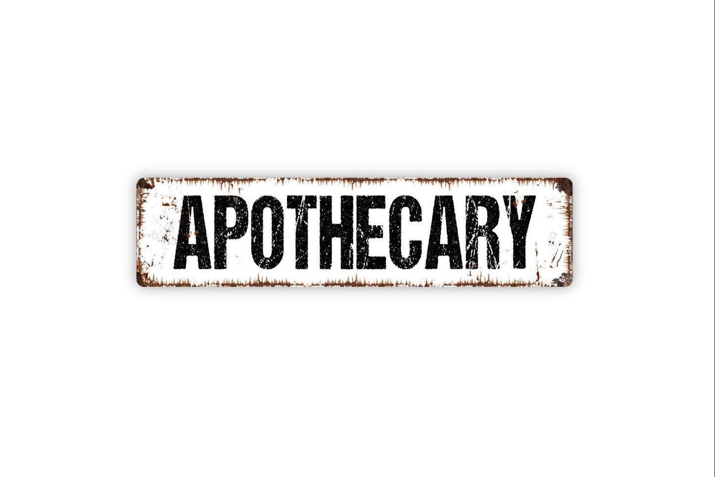 Apothecary Sign - Pharmacy Medicine Rustic Metal Street Sign or Door Name Plate Plaque