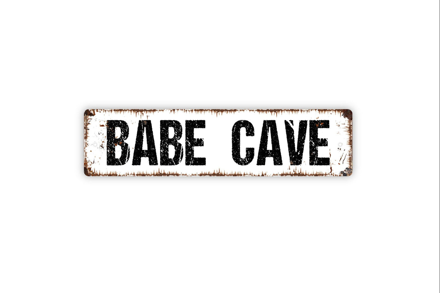 Babe Cave Sign - Rustic Metal Street Sign or Door Name Plate Plaque